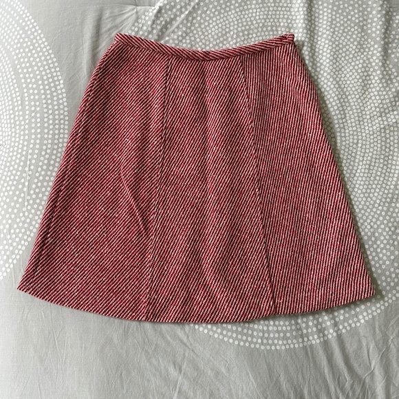 Summit of Boston Vintage Wool Red and White Striped Skirt Size M - Picture 1 of 7